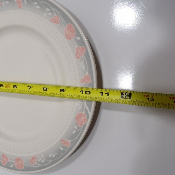 Syracuse China Maymont Dinner Plate Gray Pink Floral Vintage Collectible - Picture 3 of 6